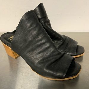 Mimosa peep toe mule slide on.